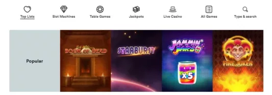 Casumo slot games screenshot