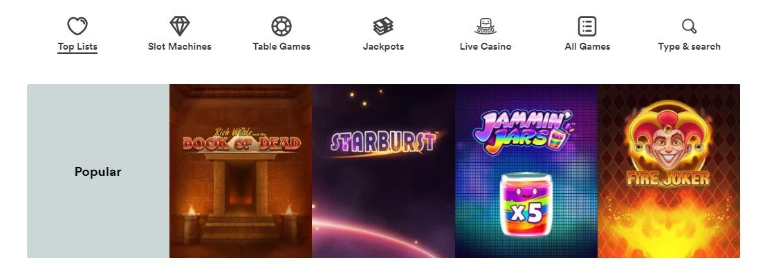 Casumo slot games screenshot