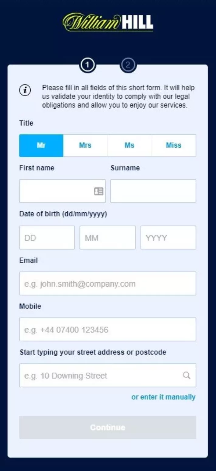 William Hill Register