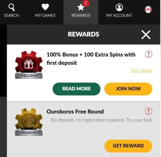 Shadowbet Casino rewards
