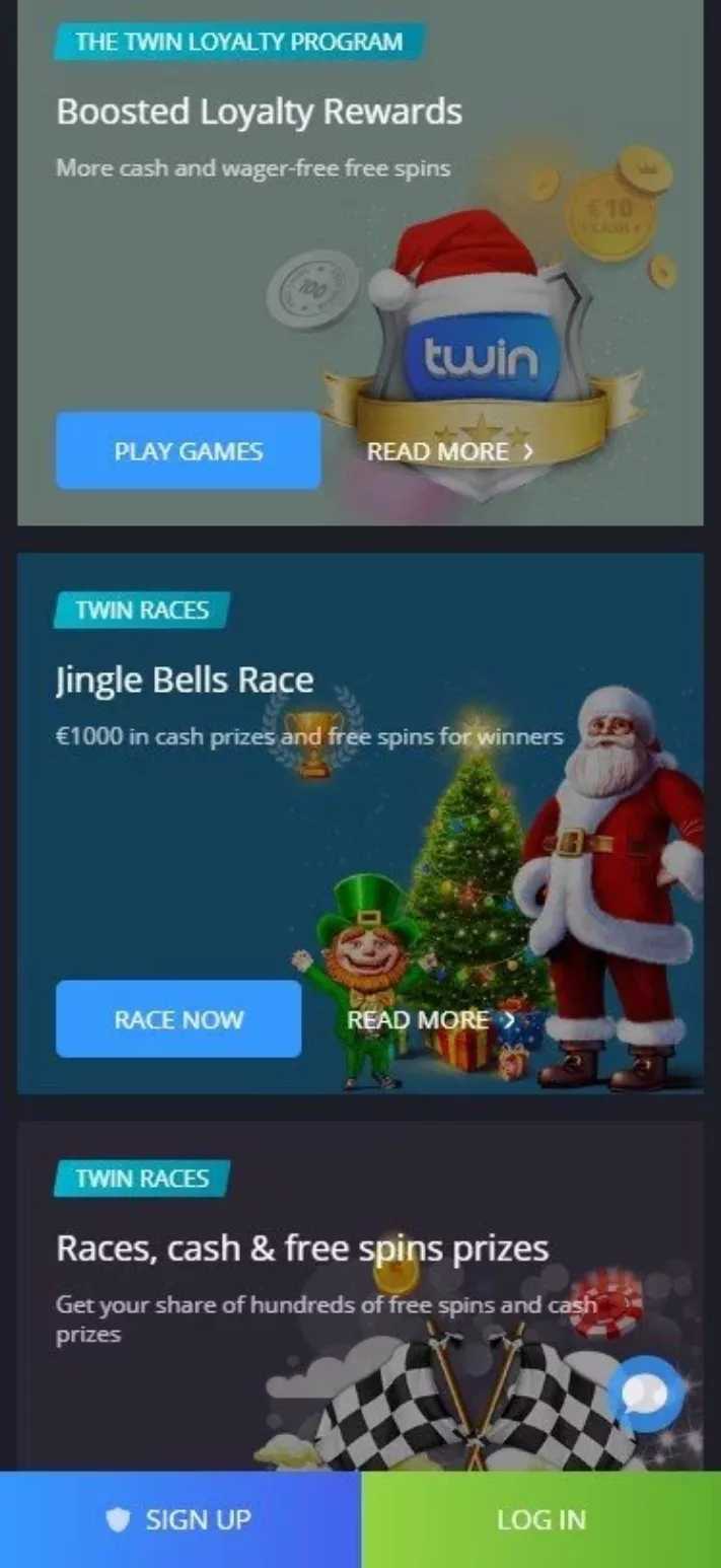 Twin Casino promotions screenshot