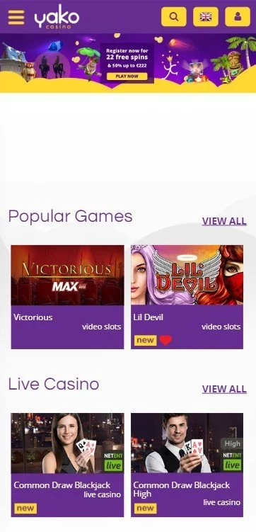 Yako Casino Games screenshot