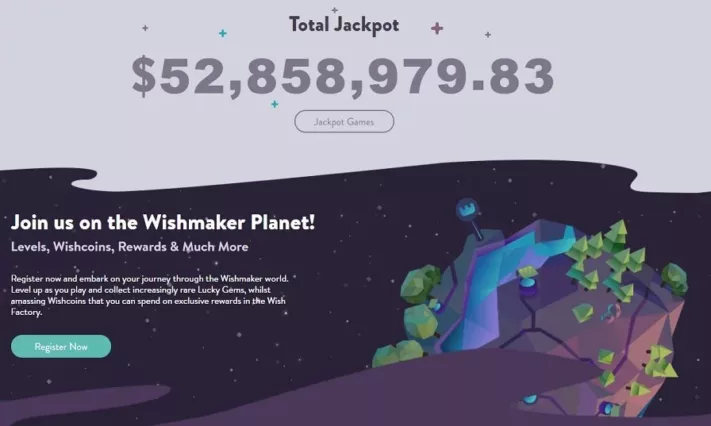 Wishmaker Casino Jackpot Information Screenshot