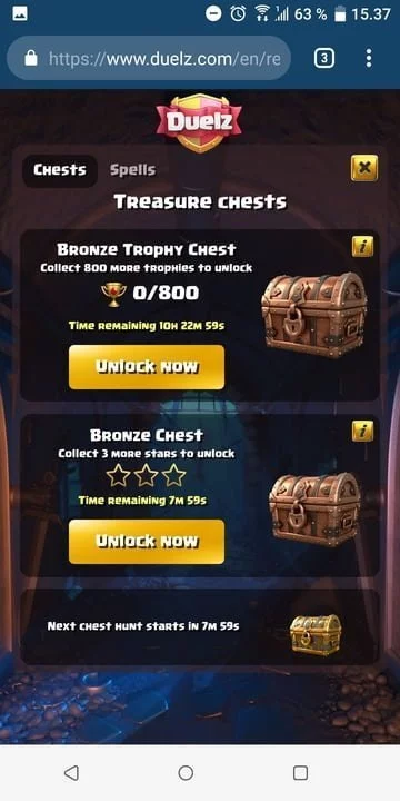 Duelz Casino - Screenshot of Treasure Chests