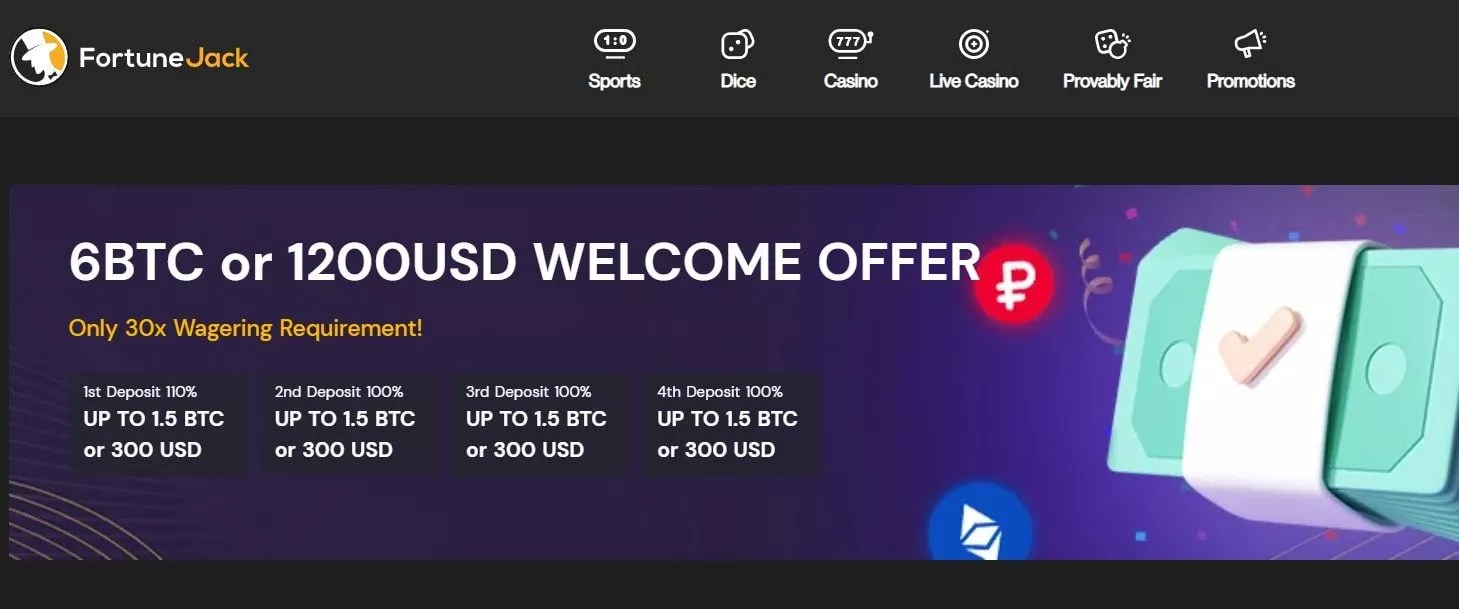 fortunejack casino welcome offer-min