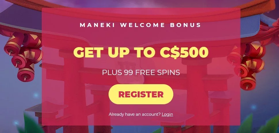Maneki welcome offer screenshot