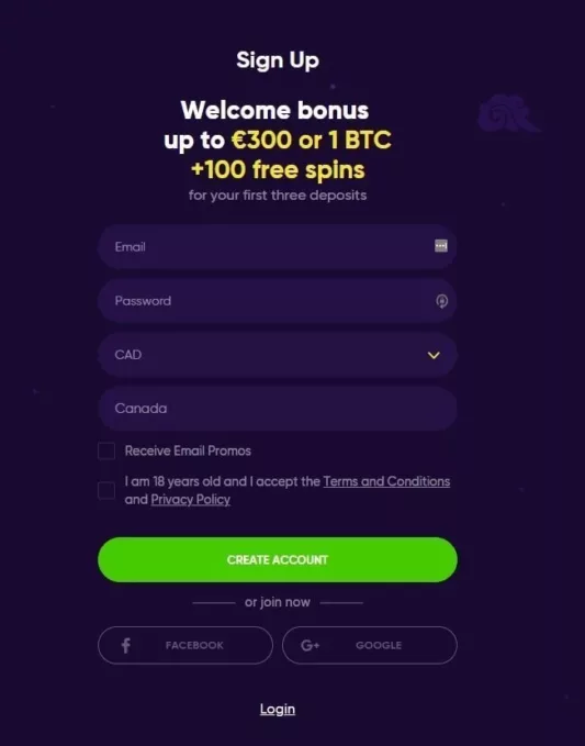 Bao Casino Sign Up Page-min