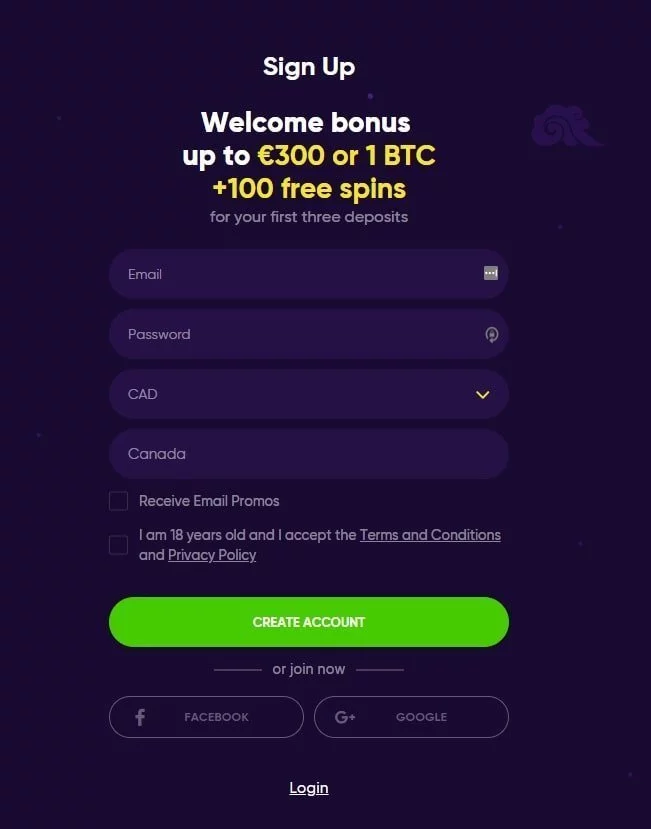 Bao Casino Sign Up Page-min