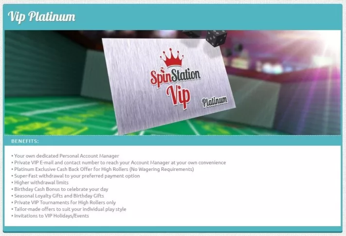 SpinStation VIP Platinum screenshot