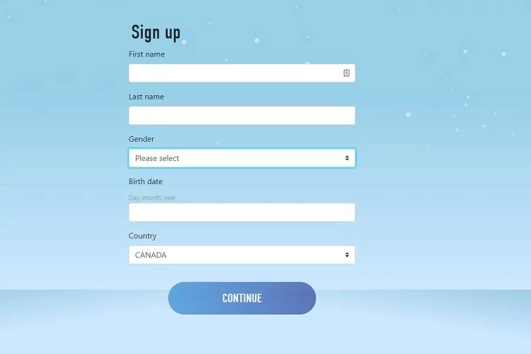 Slotnite Sign Up Page Screenshot