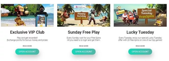 Cashiopeia Casino promotions screenshot