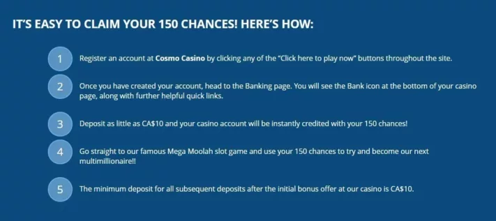 Cosmo Casino sign up instructions