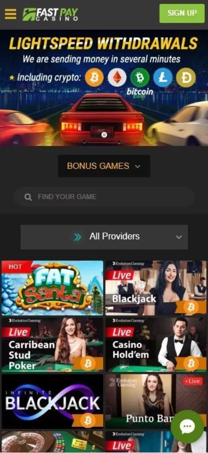 Fastpay Casino Games