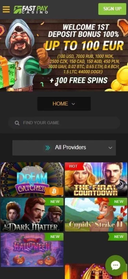 Fastpay Casino Welcome Bonus