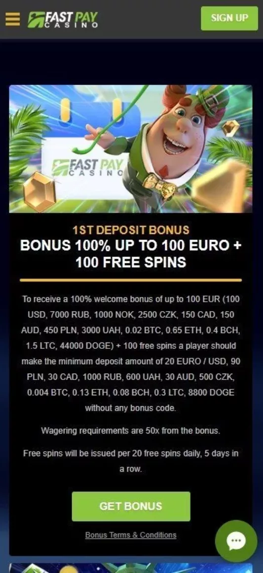 Fastpay Casino promotions