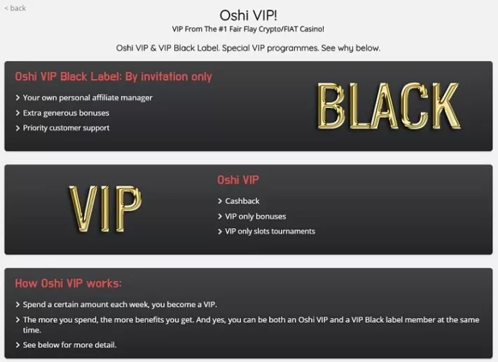 Oshi Casino VIP