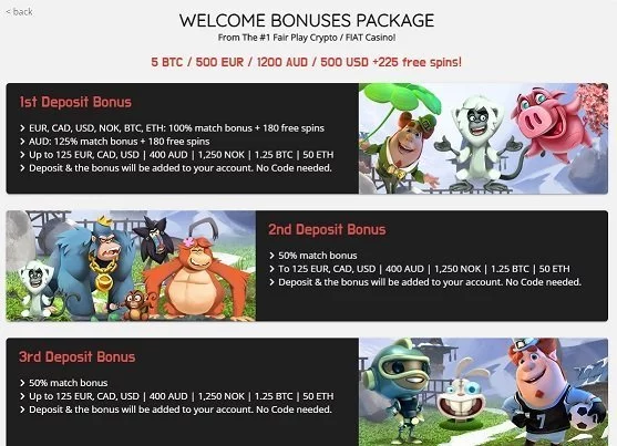 Oshi Casino welcome bonus