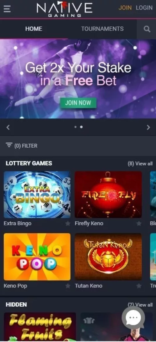 Native Gaming homepage screenshot