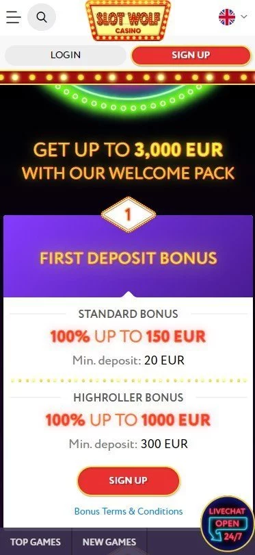 Slot Wolf Welcome Bonus