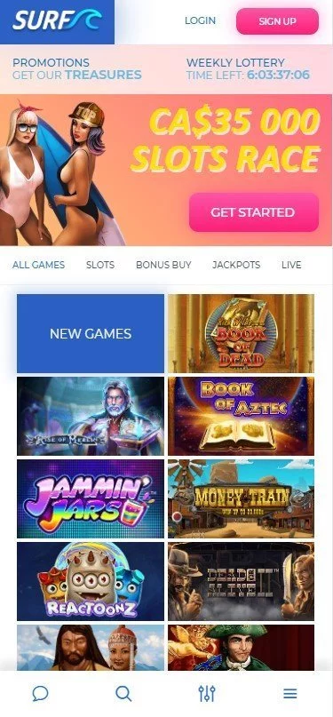 Surf Casino games screenshot