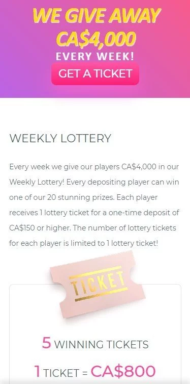 Surf Casino lottery tickets