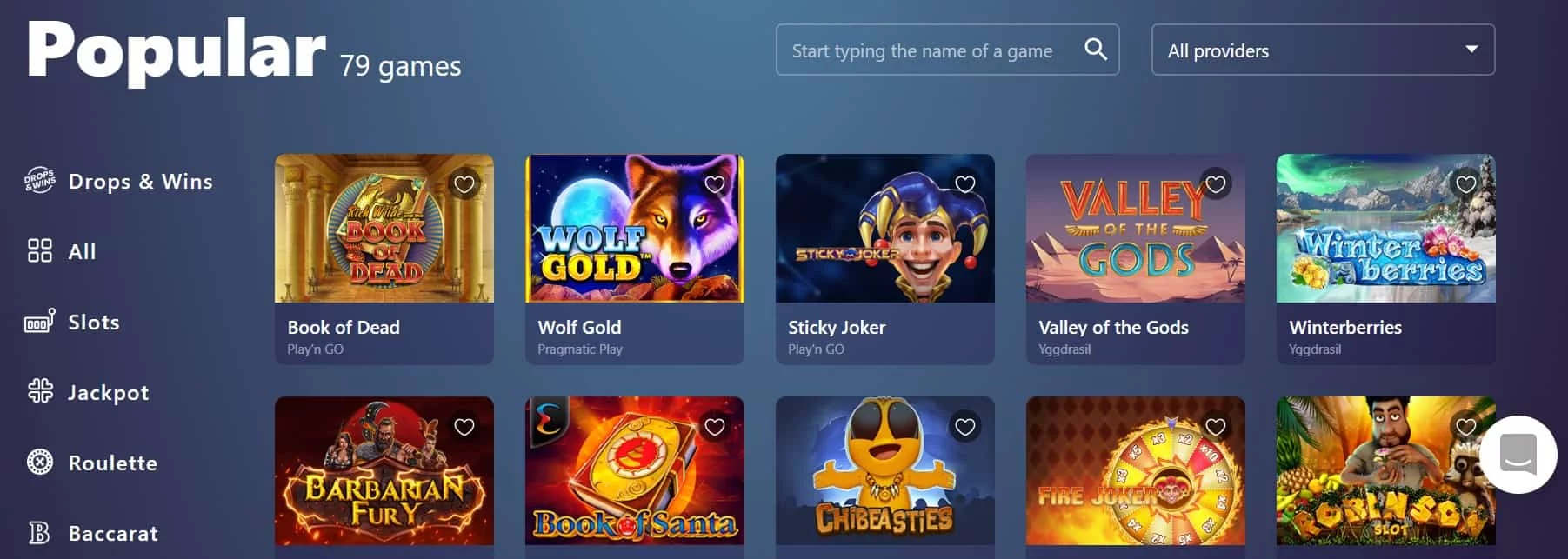 Casinoin popular games