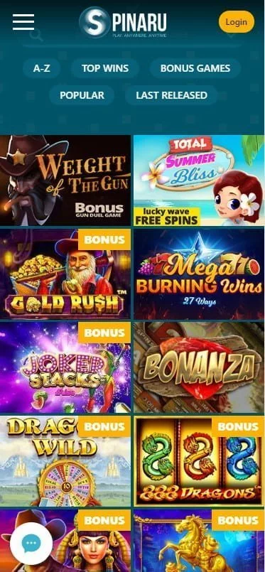 Spinaru Casino games