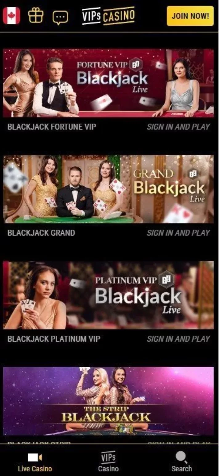 VIPs casino live casino