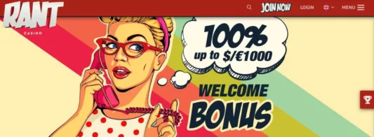 Rant Casino welcome bonus-min