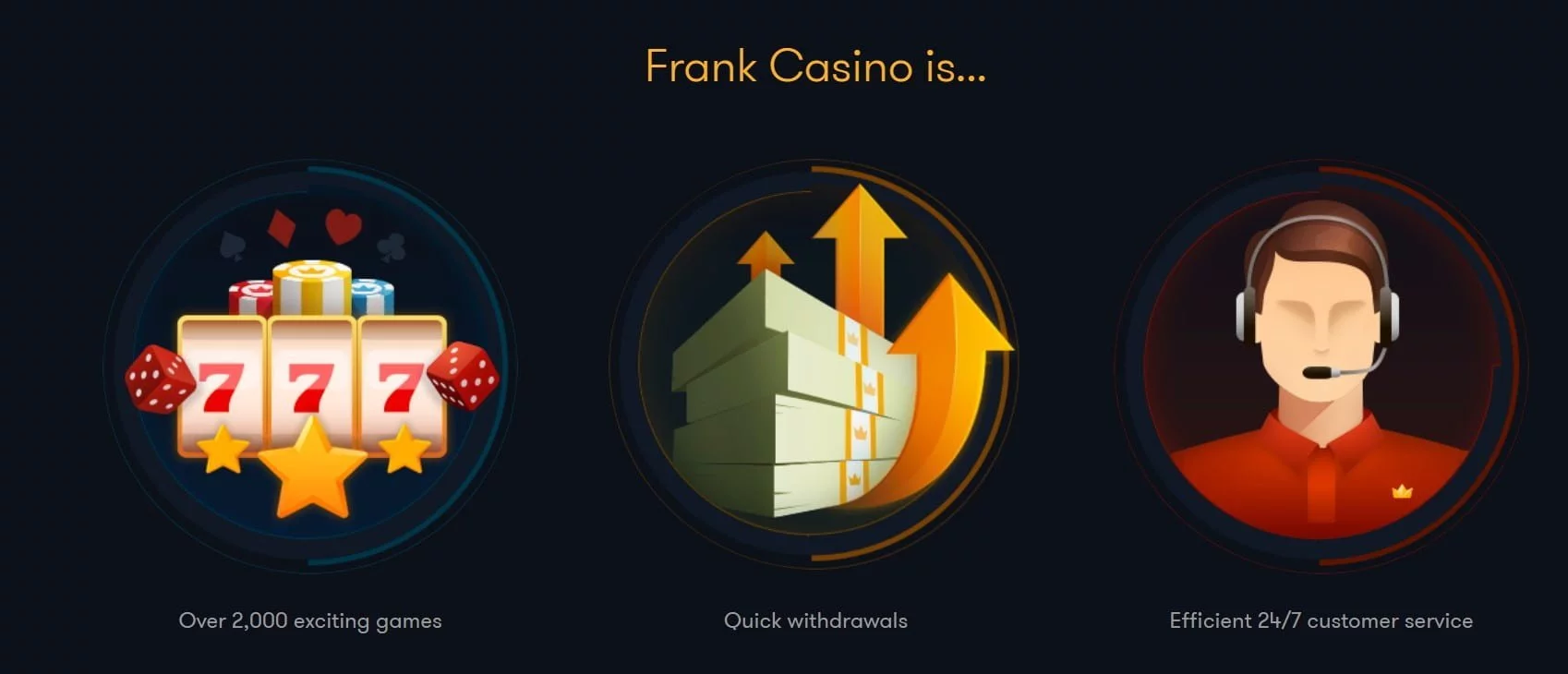 frank casino selling points