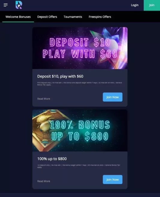 Rush Casino screenshot tablet