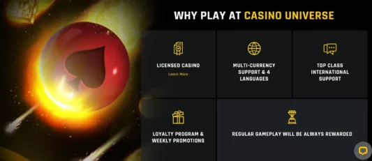 casino universe selling points-min
