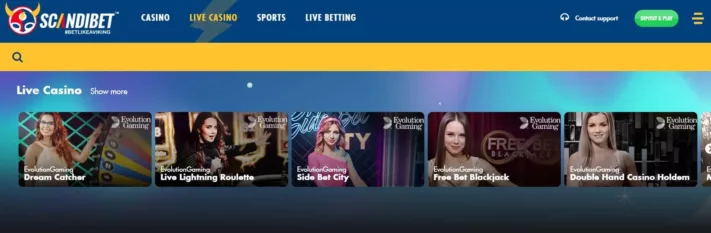 Scandibet Live Casino