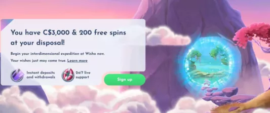 wisho casino welcome bonus