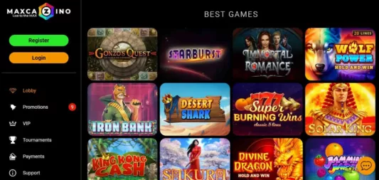 max cazino games-min
