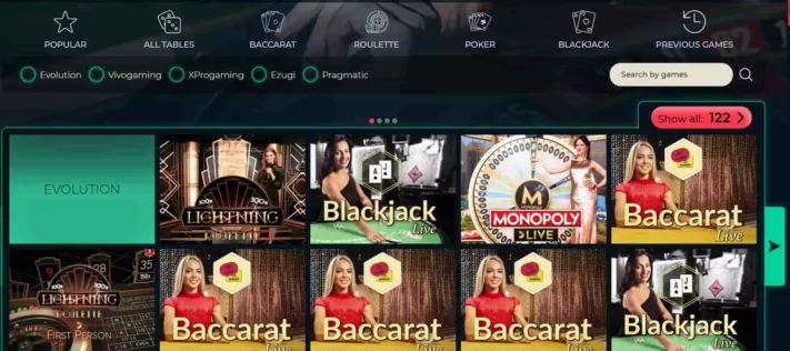 vesper casino live games-min