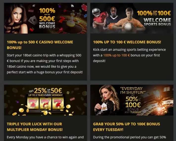 18bet casino promotions