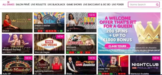 queenplay casino live games