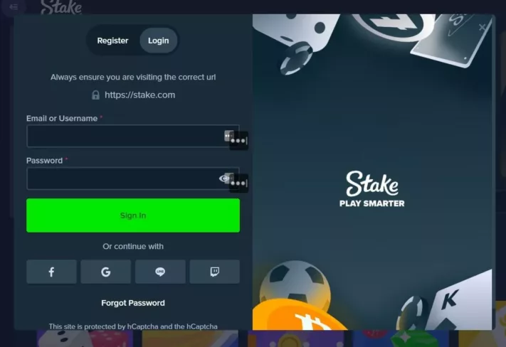 stake casino login