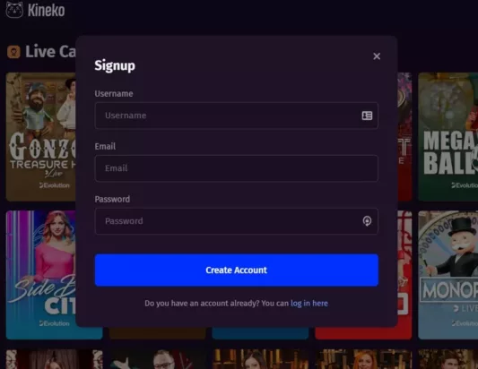 kineko casino login-min