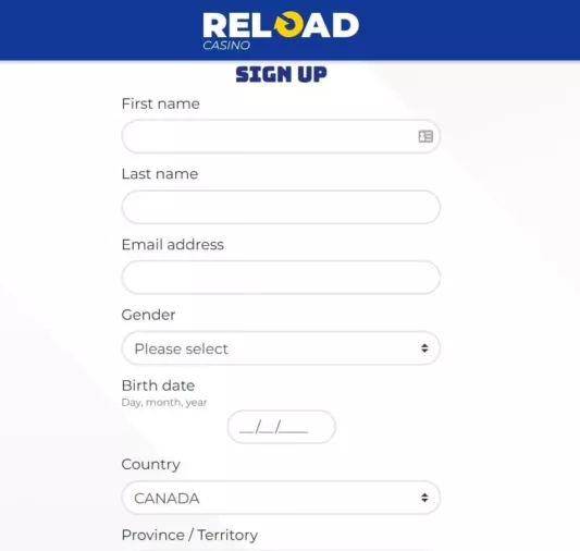 reload casino login