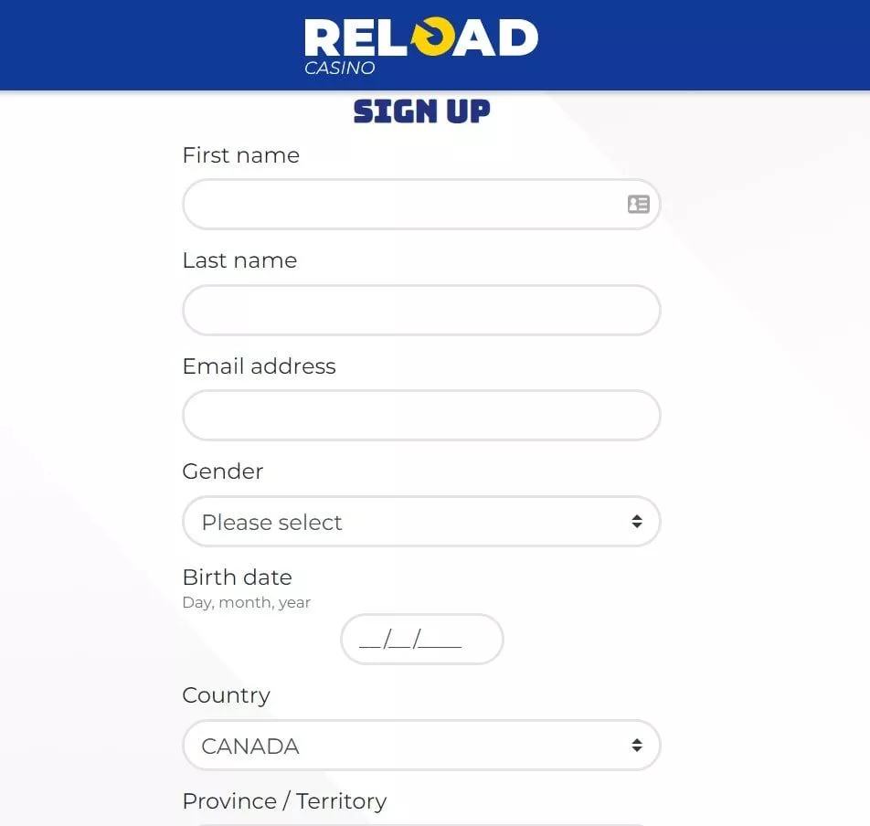 reload casino login