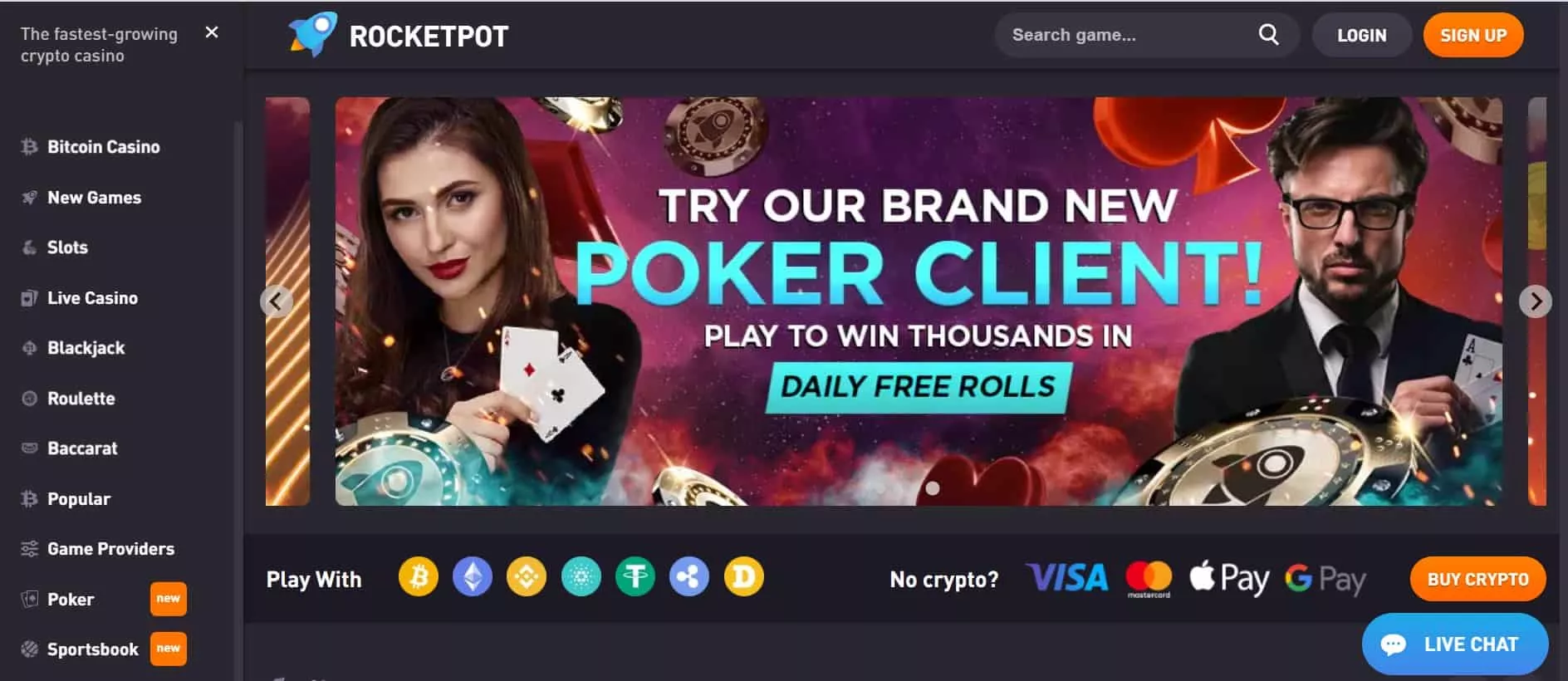 rocketpot casino poker