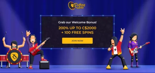 rolling slots casino welcome bonus