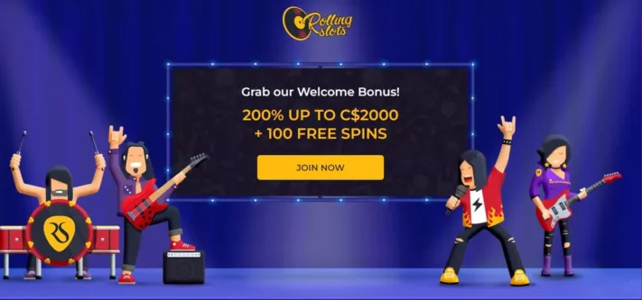rolling slots casino welcome bonus