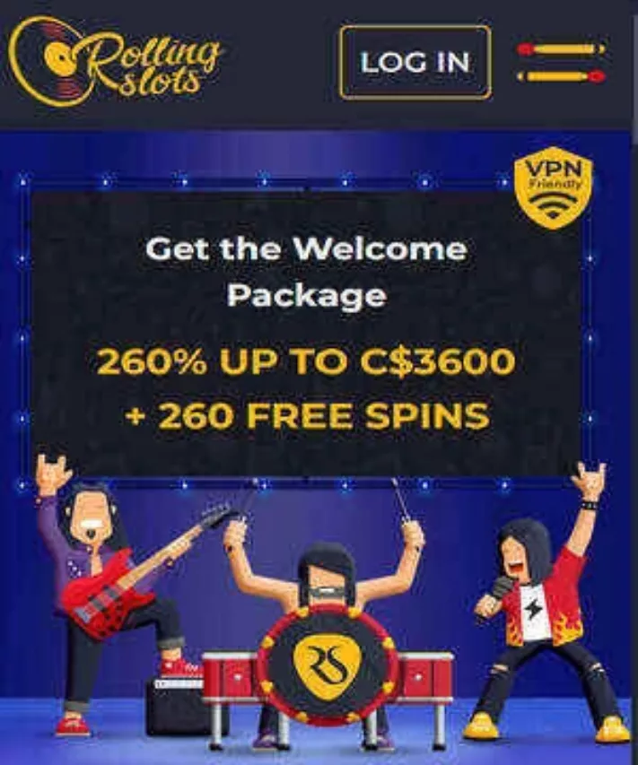 rolling slots welcome bonus