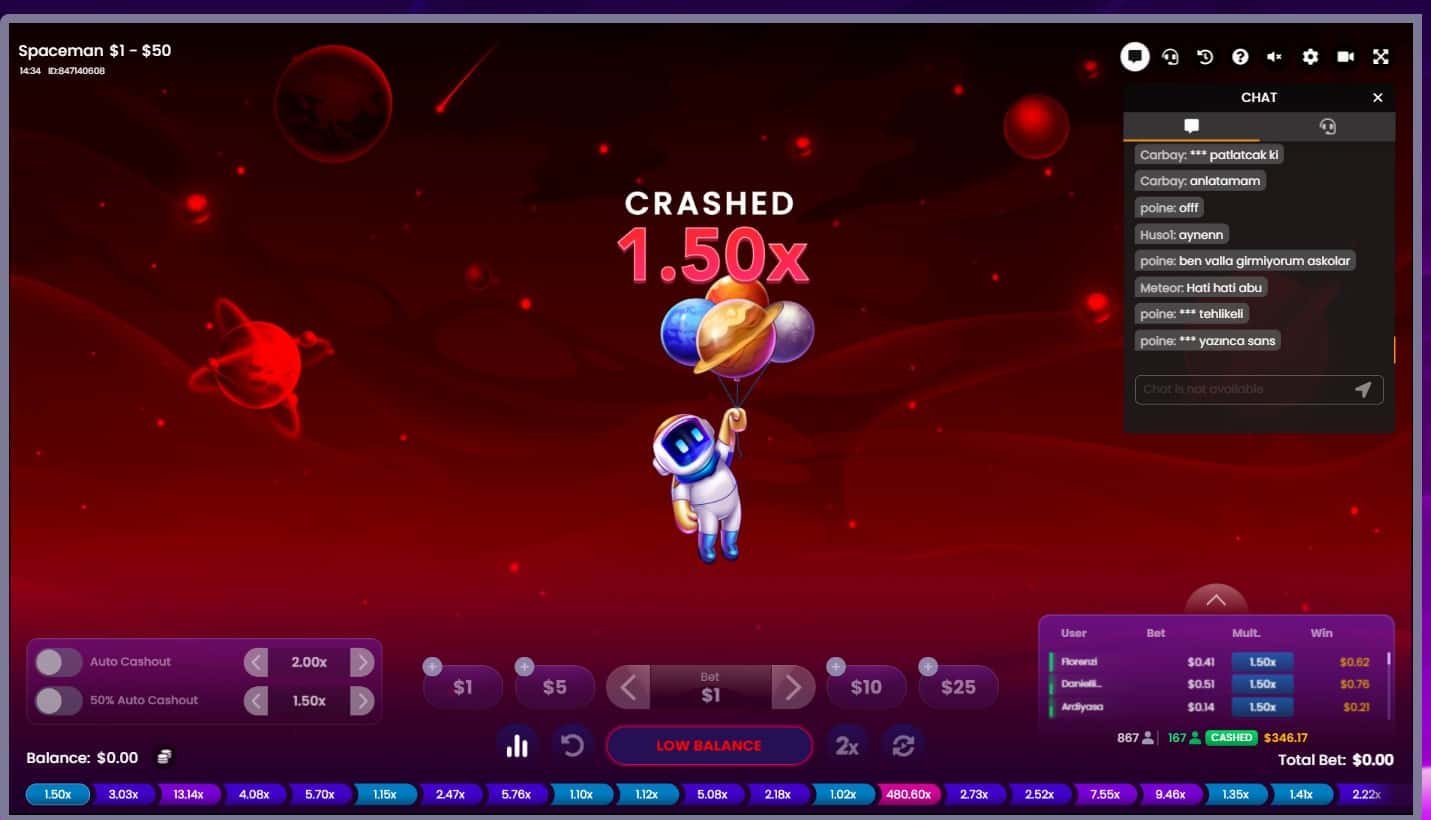 spaceman game casinos crash game crashed