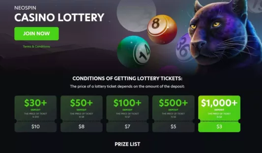 neospin casino lottery
