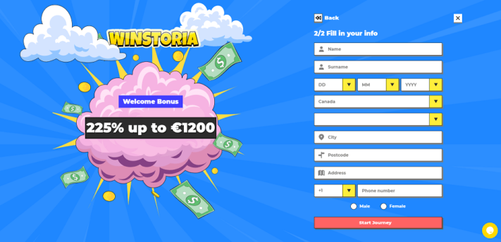 winstoria casino login page