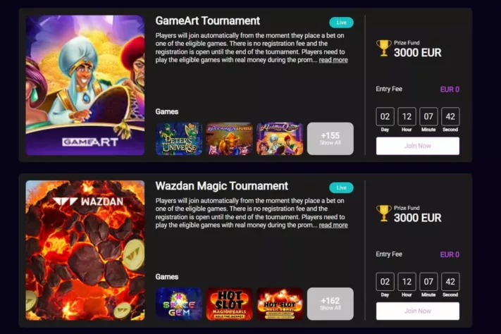 pixiebet casino tournaments